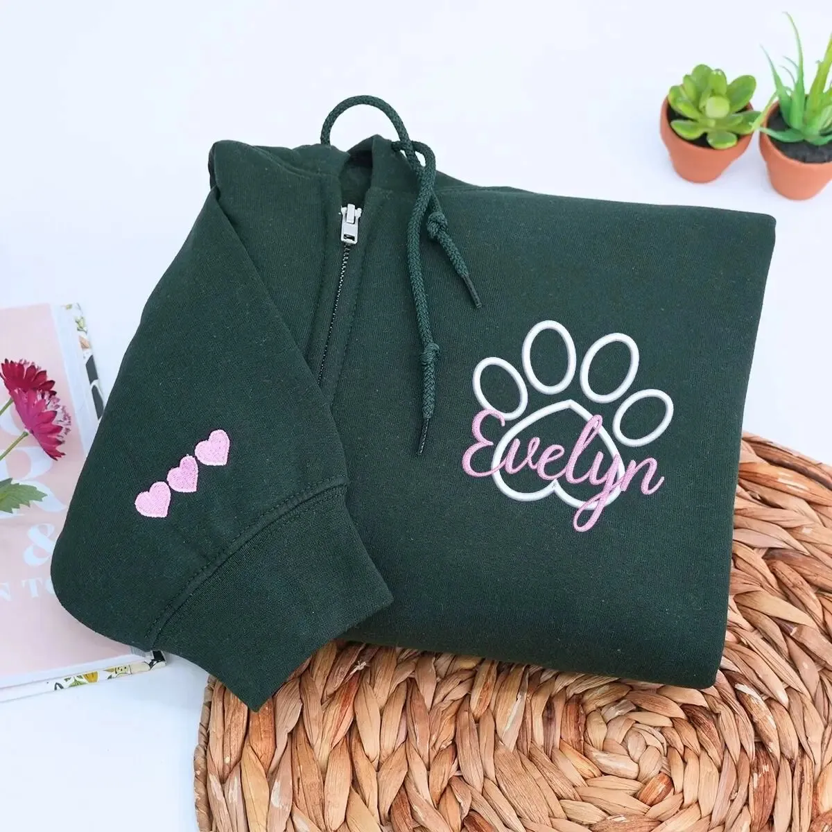 Custom Veterinarian Embroidered Quarter Zip Sweatshirt with Paw and Name on Chest, Veterinarian Graduation Gifts sold by Embroly product image thumbnail 5