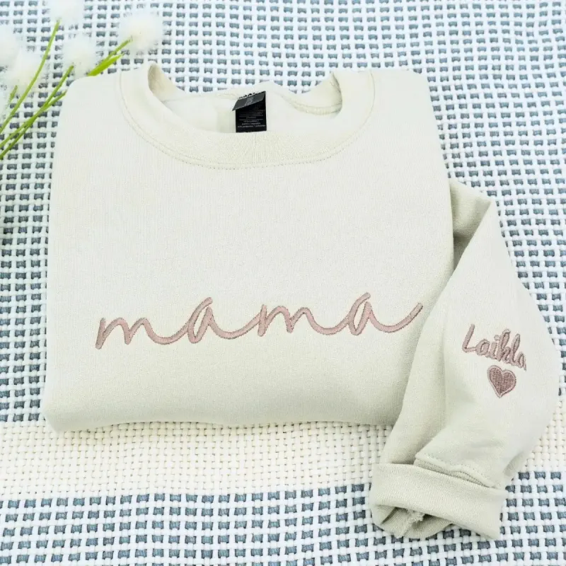 Personalized Mama Embroidered Sweatshirt, Best Gifts for Mom sold by Embroly