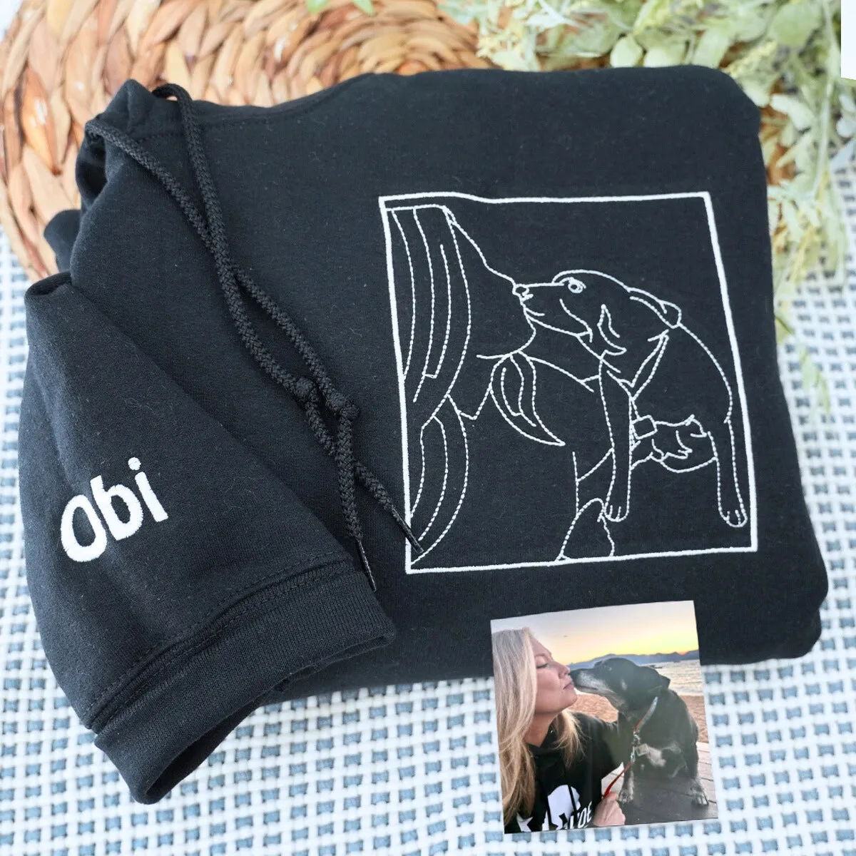 Dog Mom Sweatshirt, Embroidered Gift for Dog Mama from Your Photo or Nick Name sold by Embroly product image thumbnail 3