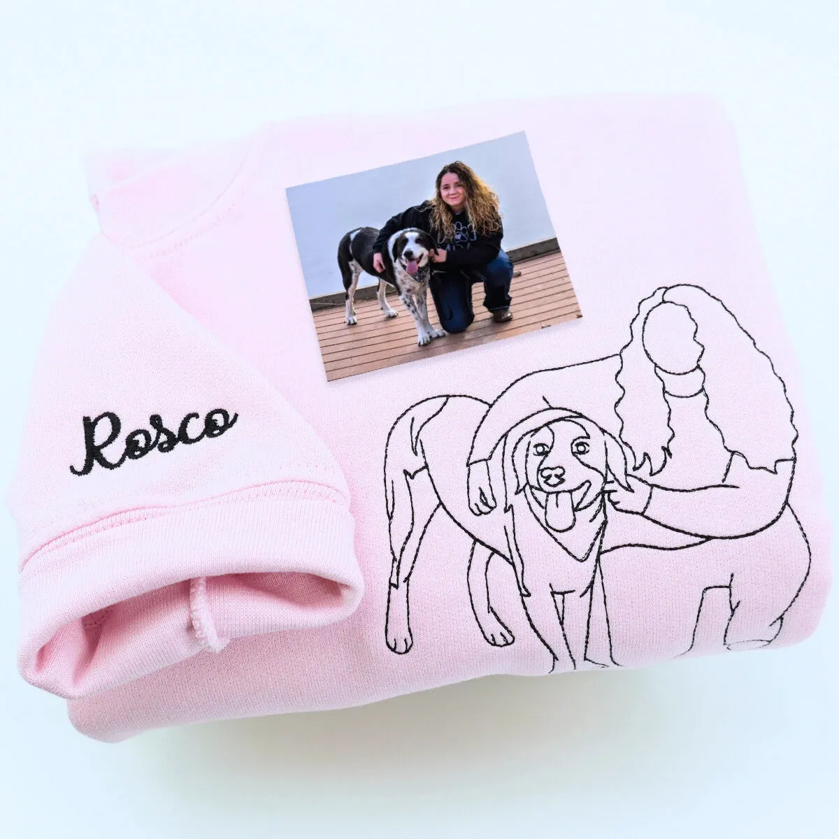 Dog Mom Sweatshirt, Embroidered Gift for Dog Mama from Your Photo or Nick Name sold by Embroly product image thumbnail 5
