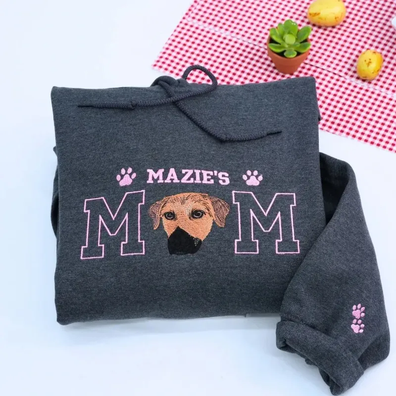 Best Dog Mom Ever Sweatshirt, Custom Embroidered Gift for Proud Dog Mom sold by Embroly