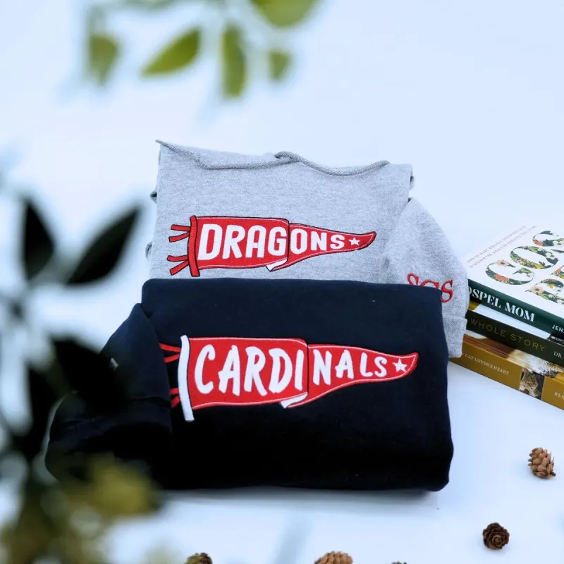 Custom Team Name T-Shirt, Embroidered College Football Sport Team Game Day Gift Idea with Tee Sweatshirt or Hoodie sold by Embroly