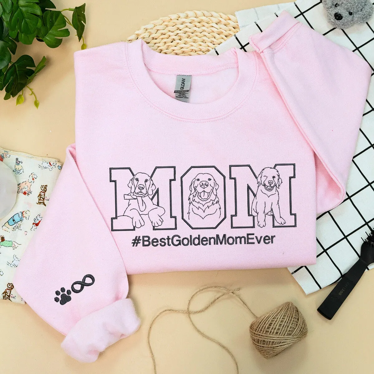 Custom Dog Life Shirt, Sweatshirt or Hoodie with Your Pet's Portrait Photo, Unique Embroidered Gift for Dog Mom Dog Dad sold by Embroly product image thumbnail 4