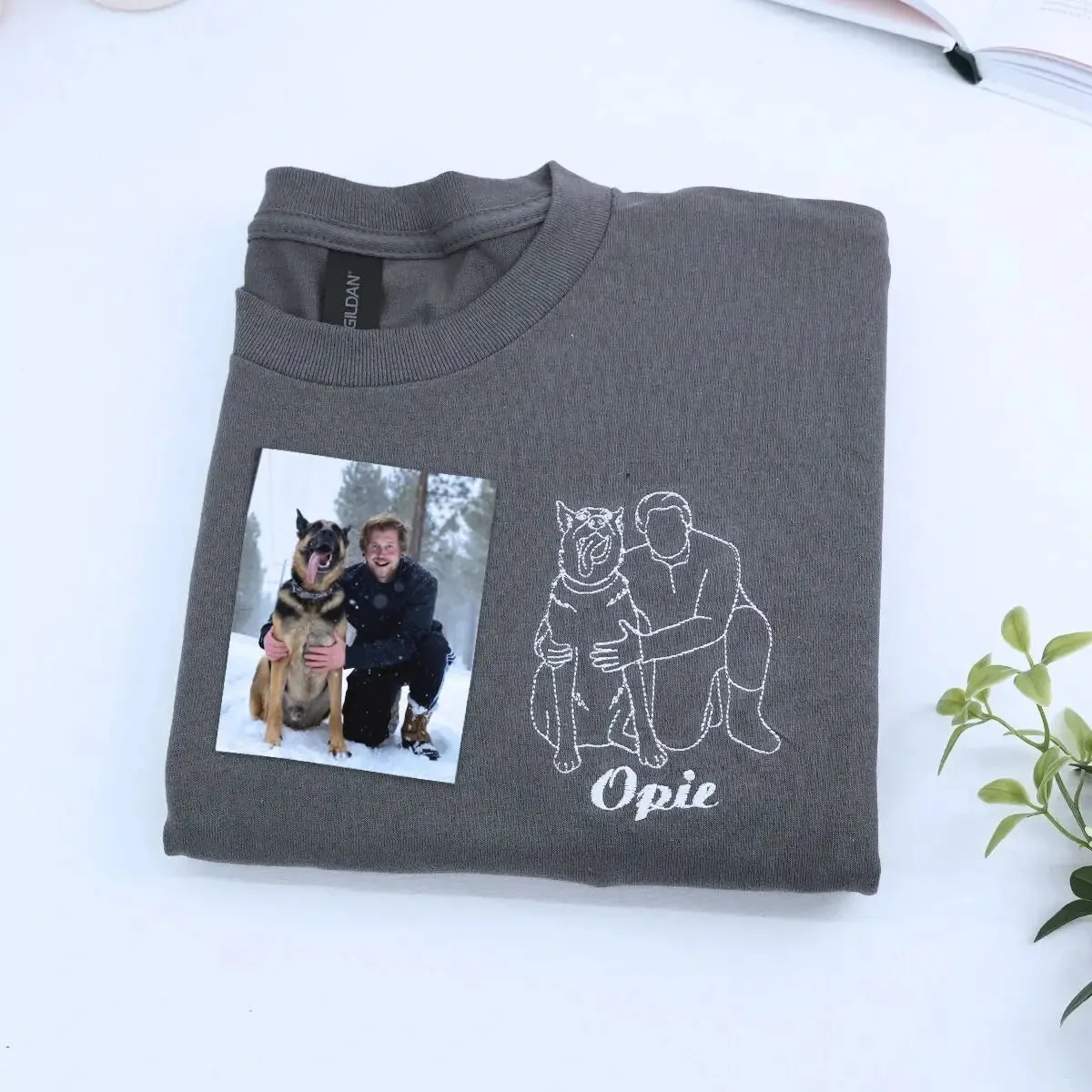 Custom Dog Dad Life Photo Shirt, Personalized Embroidered Gift for Dog Dad sold by Embroly product image thumbnail 5
