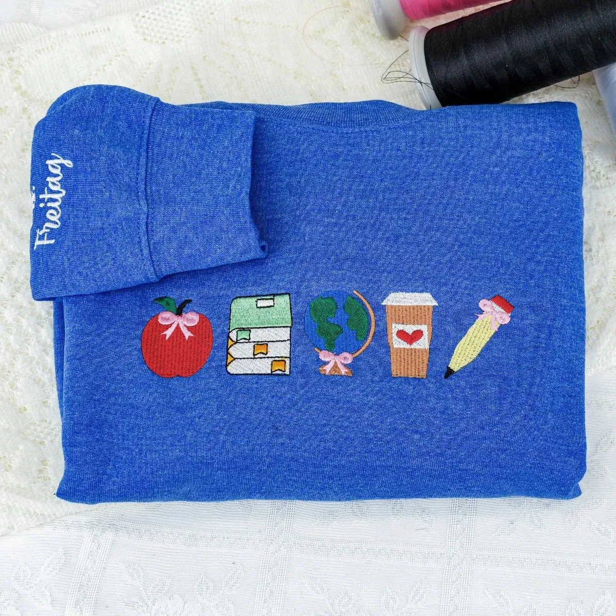 Personalized Teacher Shirt, Embroidered Appreciation Gift Ideas with Sweatshirt or Hoodie sold by Embroly product image thumbnail 2