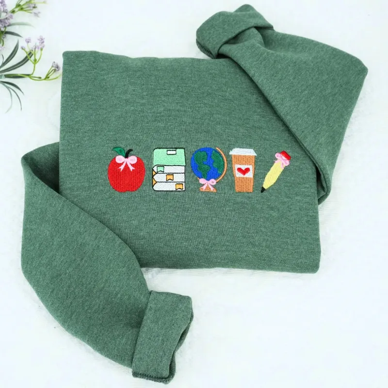 Personalized Teacher Shirt, Embroidered Appreciation Gift Ideas with Sweatshirt or Hoodie made by Embroly