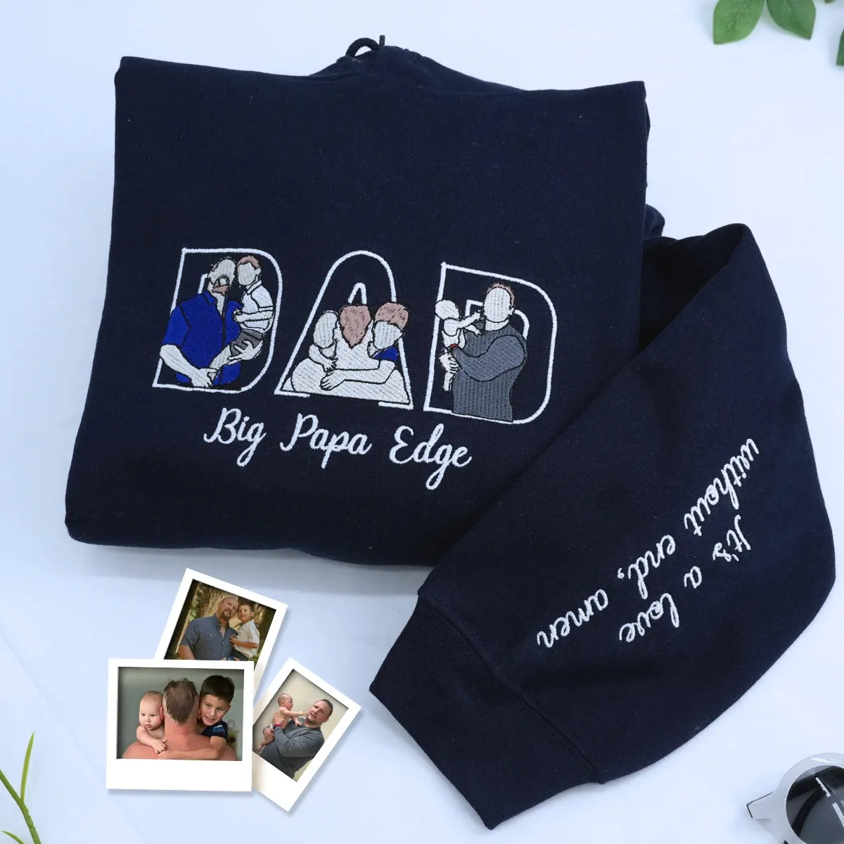 #Dadlife Custom Comic Photo Shirt, Sweatshirt or Hoodie, Embroidered Father’s Day Gift for Dad sold by Embroly product image thumbnail 3