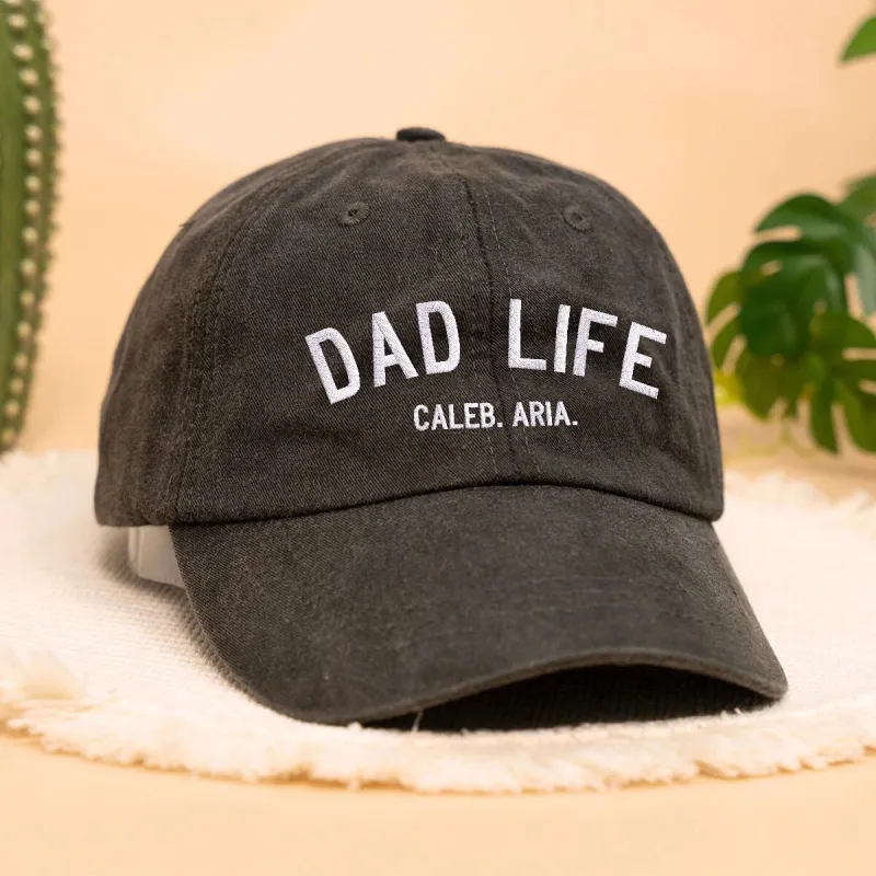 Custom Dad Life Hat with Kid Name, Personalized Embroidered Gift for Dad Father's Day made by Embroly