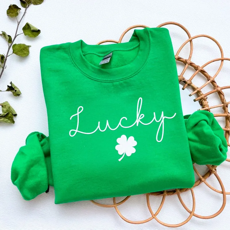 Clover Sweatshirt or Hoodie, Custom Embroidered Gift for Saint Patrick's Day made by Embroly