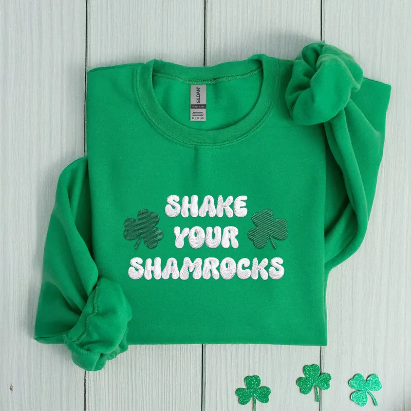 Shake Your Shamrocks Sweatshirt or Hoodie, Custom Embroidered Gift for Saint Patrick's Day sold by Embroly
