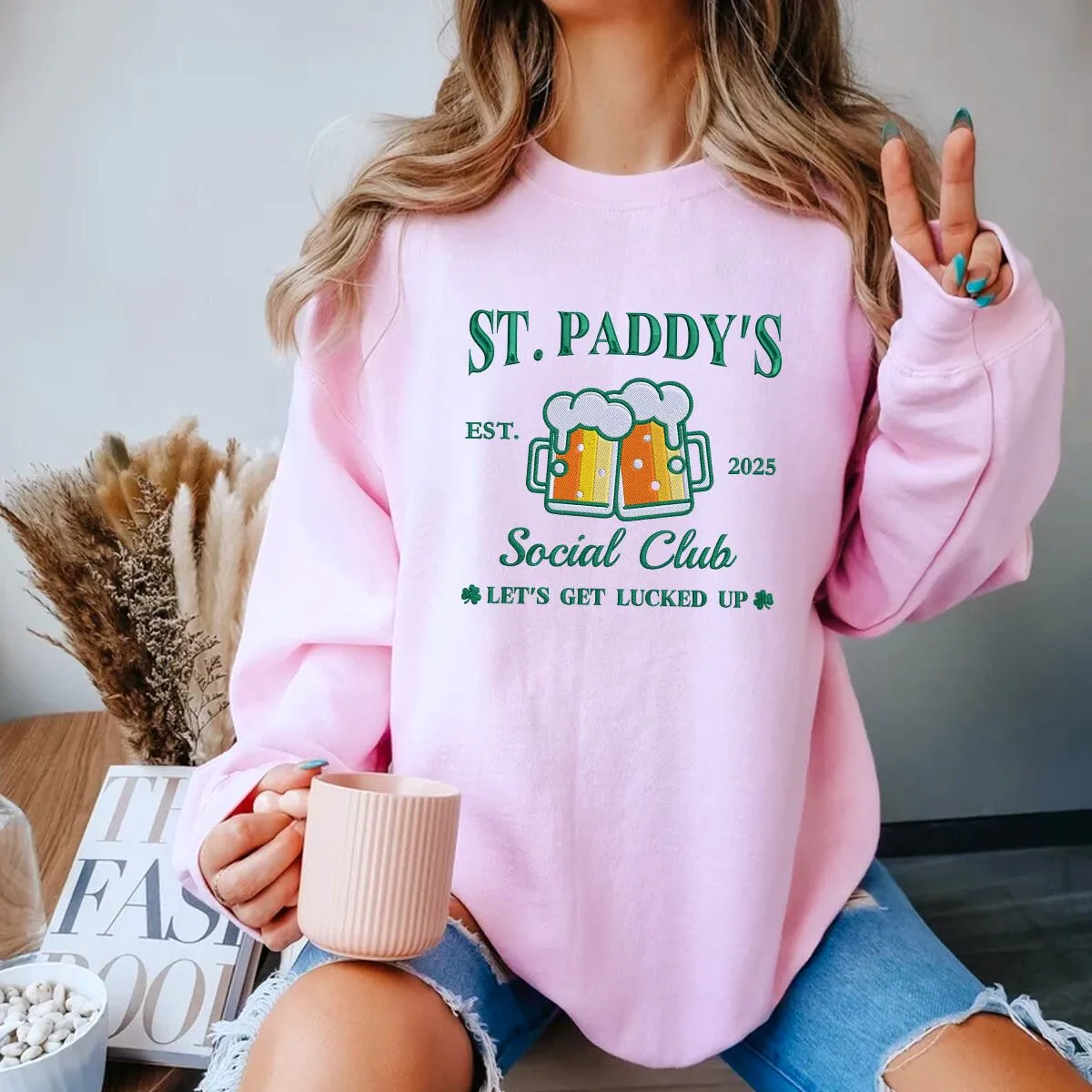 Beer Lover Drinking Team Sweatshirt or Hoodie, Custom Embroidered Gift for Saint Patrick's Day sold by Embroly product image thumbnail 2