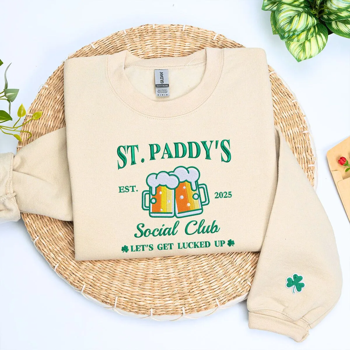 Beer Lover Drinking Team Sweatshirt or Hoodie, Custom Embroidered Gift for Saint Patrick's Day sold by Embroly