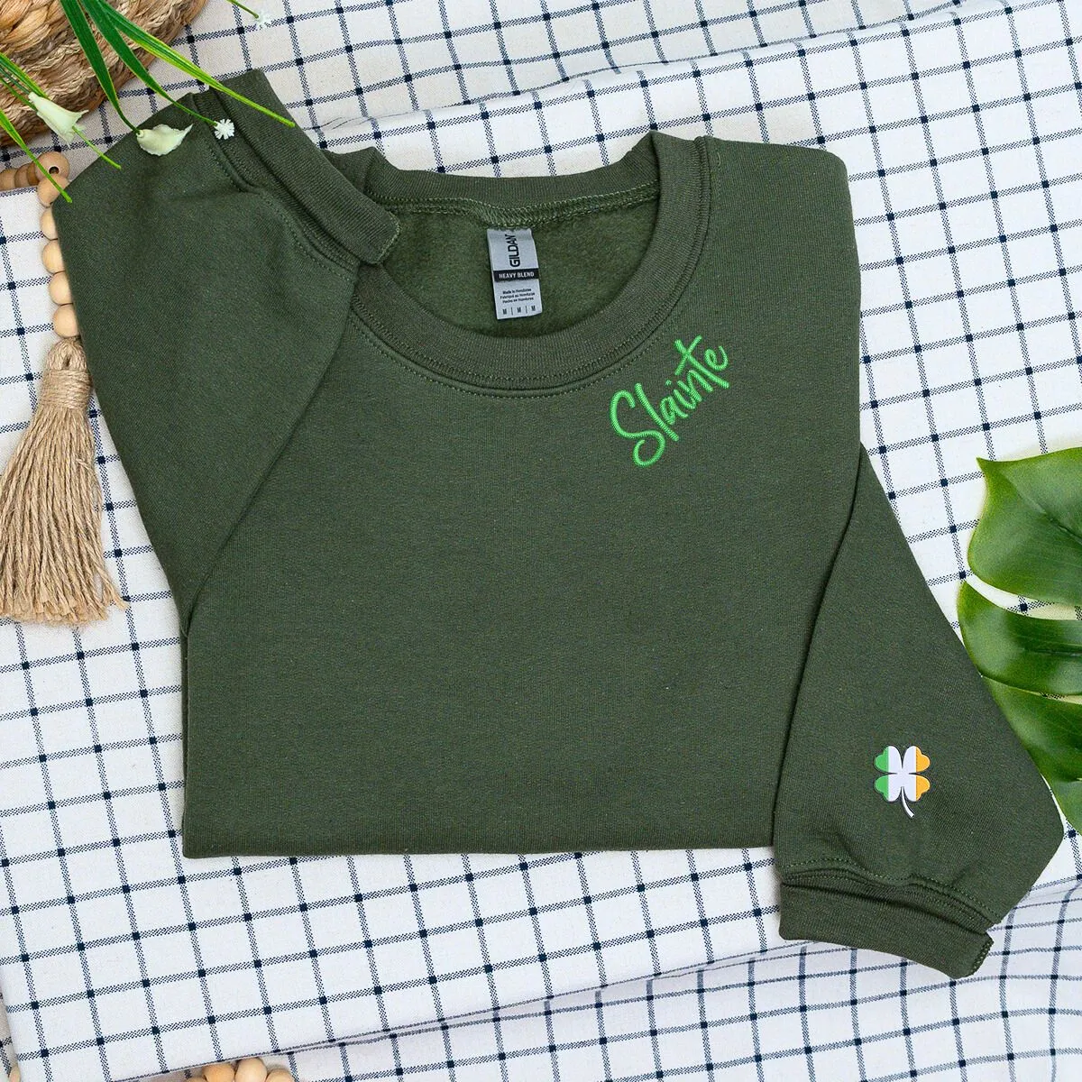 Slainte Sweatshirt or Hoodie, Personalized Embroidered for St Patrick's Day Gift sold by Embroly product image thumbnail 3