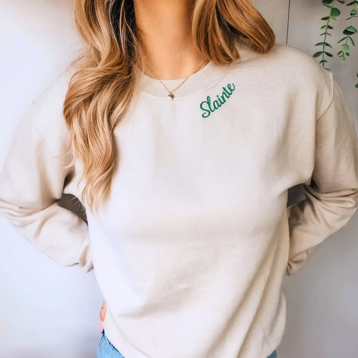 Slainte Sweatshirt or Hoodie, Personalized Embroidered for St Patrick's Day Gift sold by Embroly product image thumbnail 2