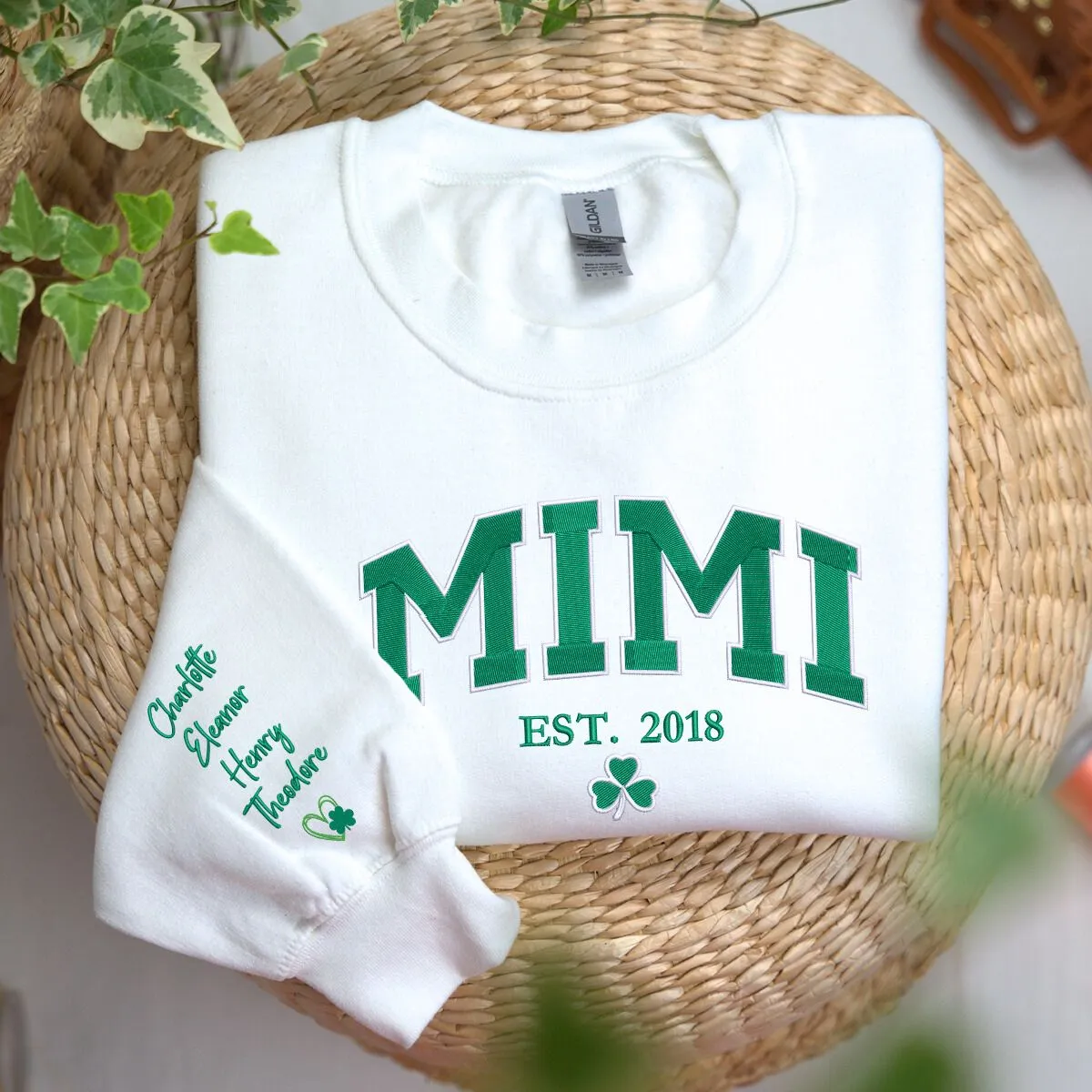 Mama St Patrick's Day Sweatshirt or Hoodie, Custom Embroidered Gift for Lucky Mama sold by Embroly product image thumbnail 2