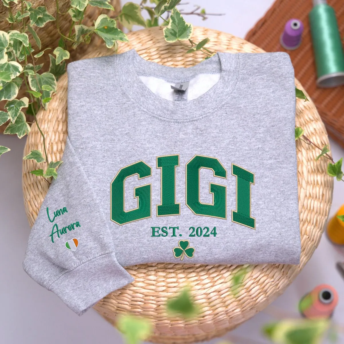 Mama St Patrick's Day Sweatshirt or Hoodie, Custom Embroidered Gift for Lucky Mama sold by Embroly product image thumbnail 3