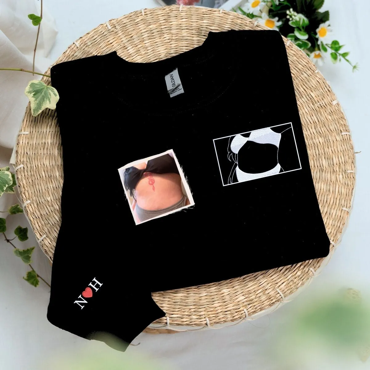Spicy Sweatshirt or Hoodie from Portrait Photo, Custom Embroidered Valentine Gift For Him sold by Embroly product image thumbnail 4