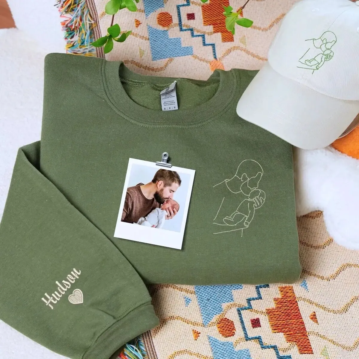 Proud Dad Essentials: Personalized Sweatshirt & Hat Gift Set sold by Embroly product image thumbnail 2