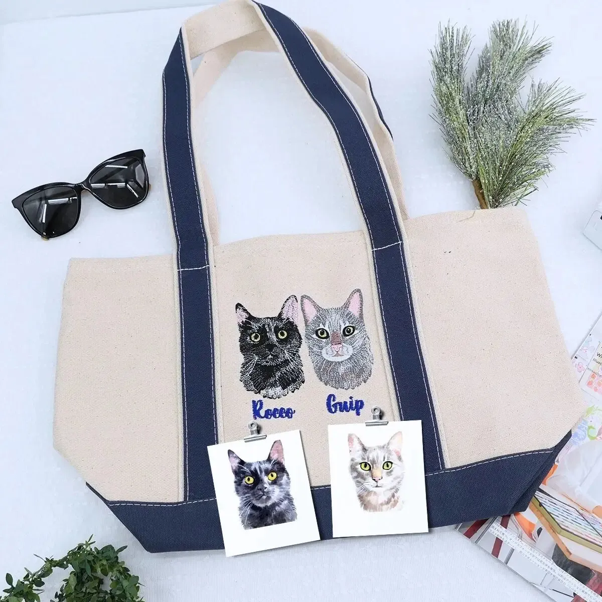 Purr-fect Pair: Hat & Tote Bag for Cat Enthusiasts sold by Embroly product image thumbnail 5