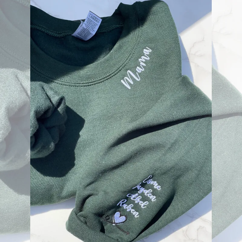 Custom Embroidered Neckline Sweatshirts sold by Embroly