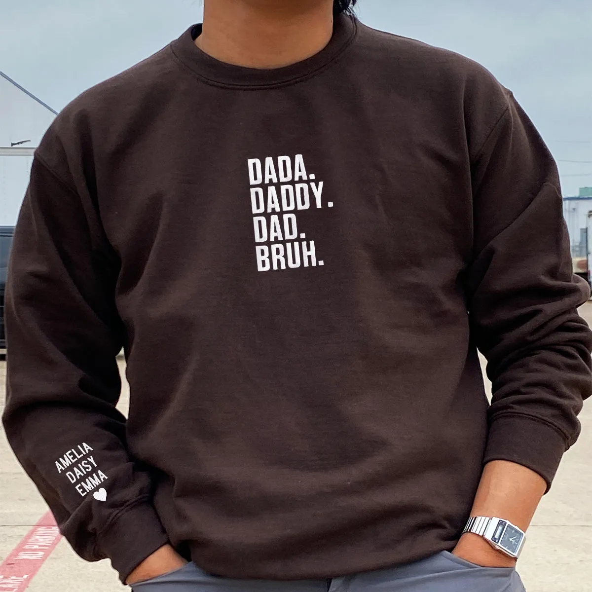 Embroidered Dada Daddy Dad Bruh Sweatshirt or Hoodie sold by Embroly product image thumbnail 4