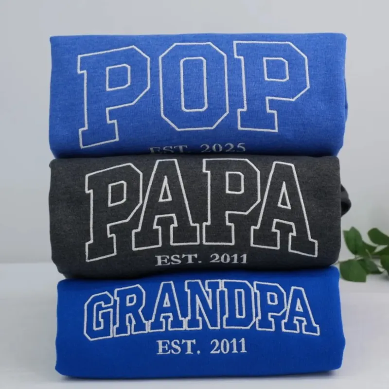 Pop Pop Sweatshirt / Hoodie, Custom Embroidered Grandpa Gifts for Birthday & Christmas sold by Embroly