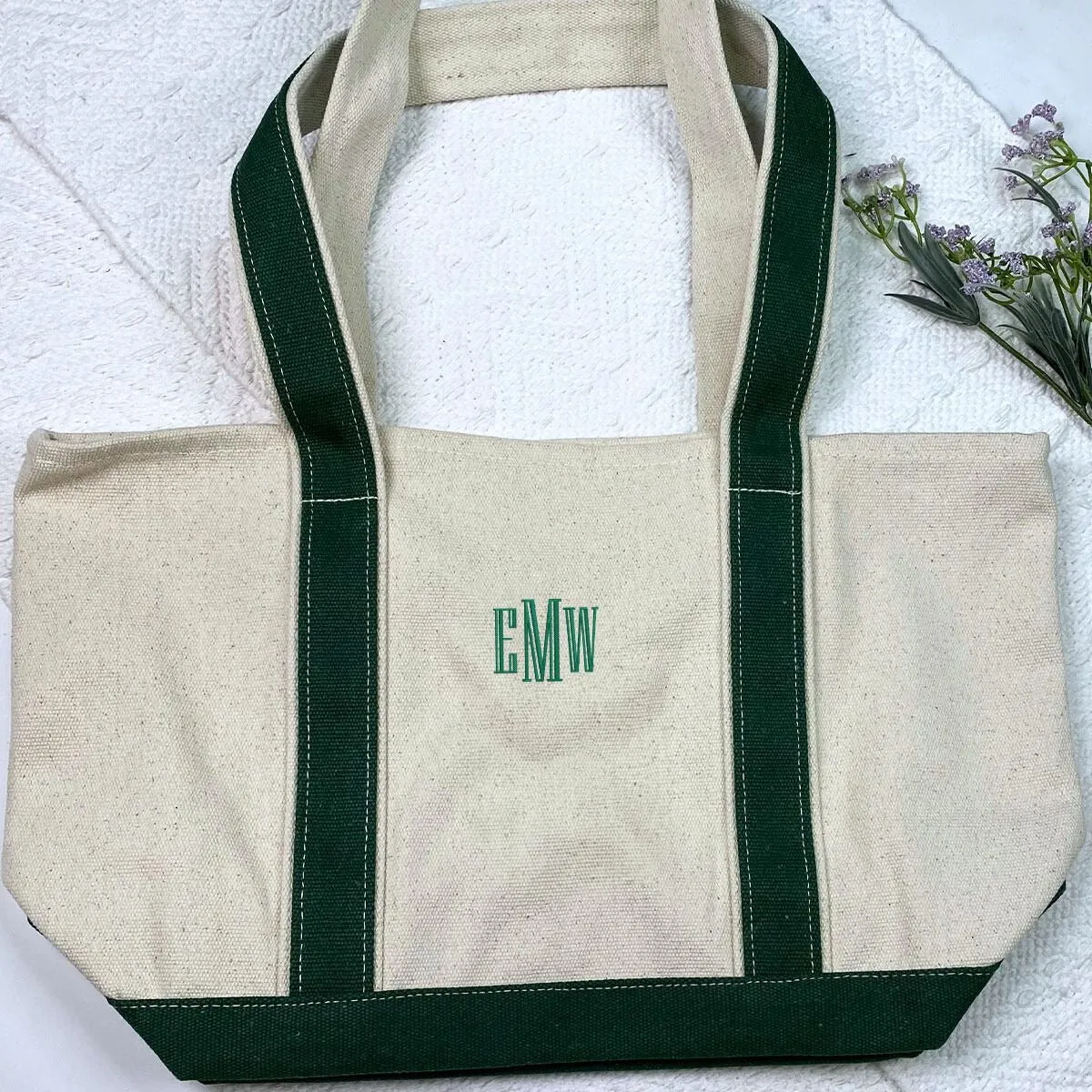 Custom Embroidered Monogram Tote Bag, Monogrammed Gift, Personalized Monogram sold by Embroly product image thumbnail 5