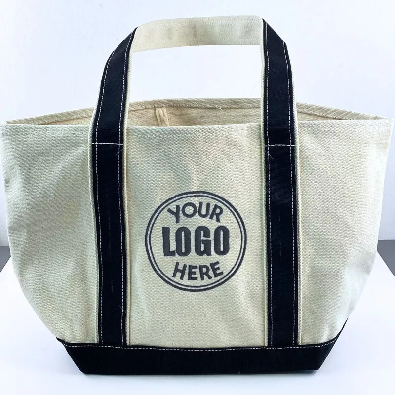 Custom Tote Bags with Logo - Embroidered Business Company Logo made by Embroly