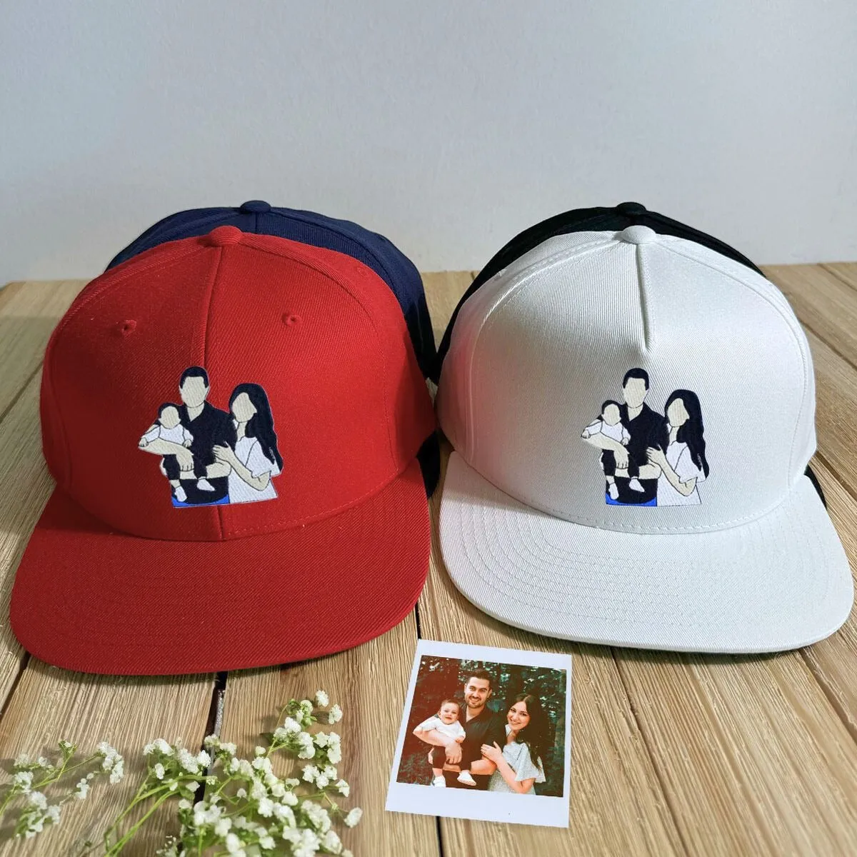 Custom Embroidered Family Portrait Hat from Photo sold by Embroly
