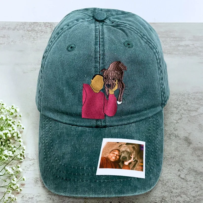 Dog Dad Hat from Photo, Embroidered Gift for Dad sold by Embroly