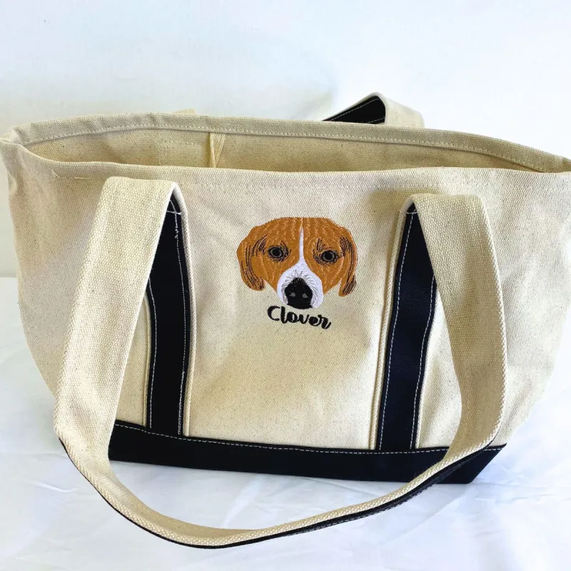 Custom Embroidered Tote Bag with Same Design (Pet) sold by Embroly