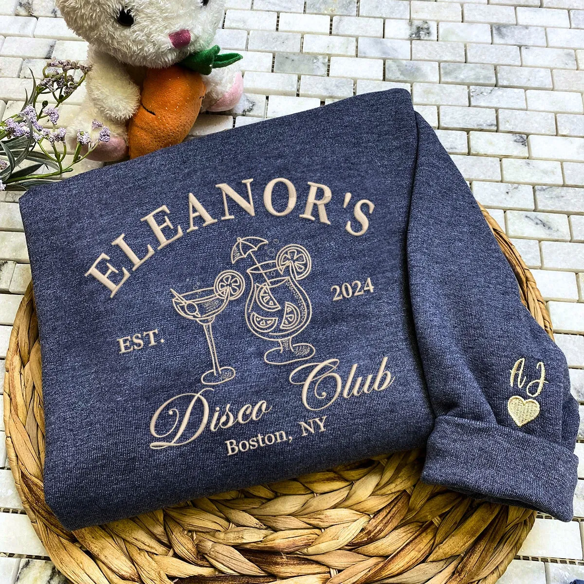 Custom Embroidered Bridal Party Luxury Bachelorette Sweatshirt or Hoodie sold by Embroly product image thumbnail 4