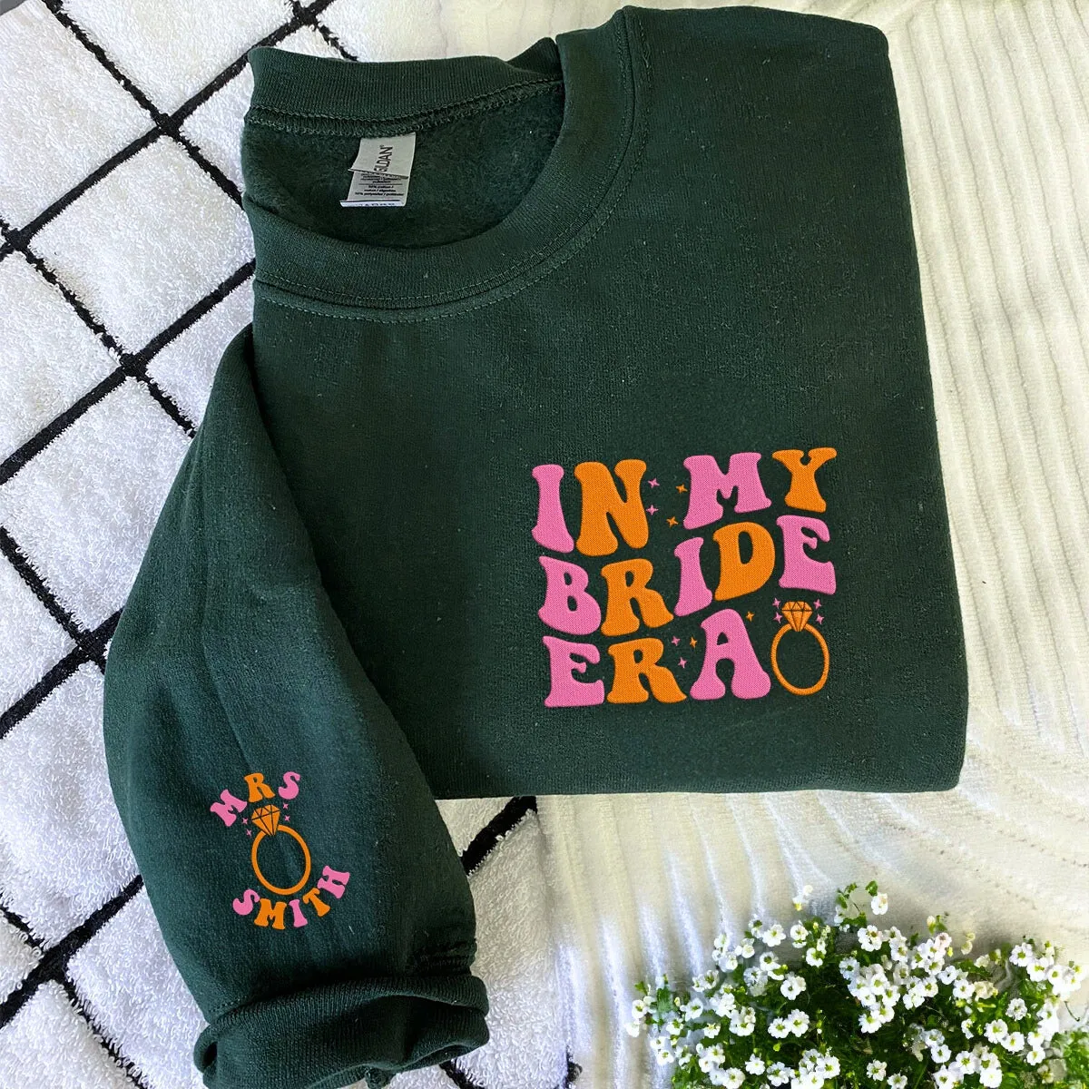 Embroidered In My Bride Era Sweatshirt or Hoodie sold by Embroly product image thumbnail 2