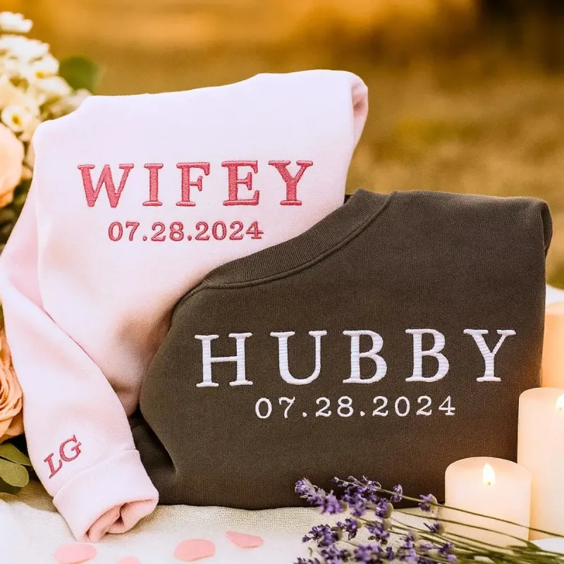 Custom Embroidered Husband Sweatshirt or Hoodie sold by Embroly