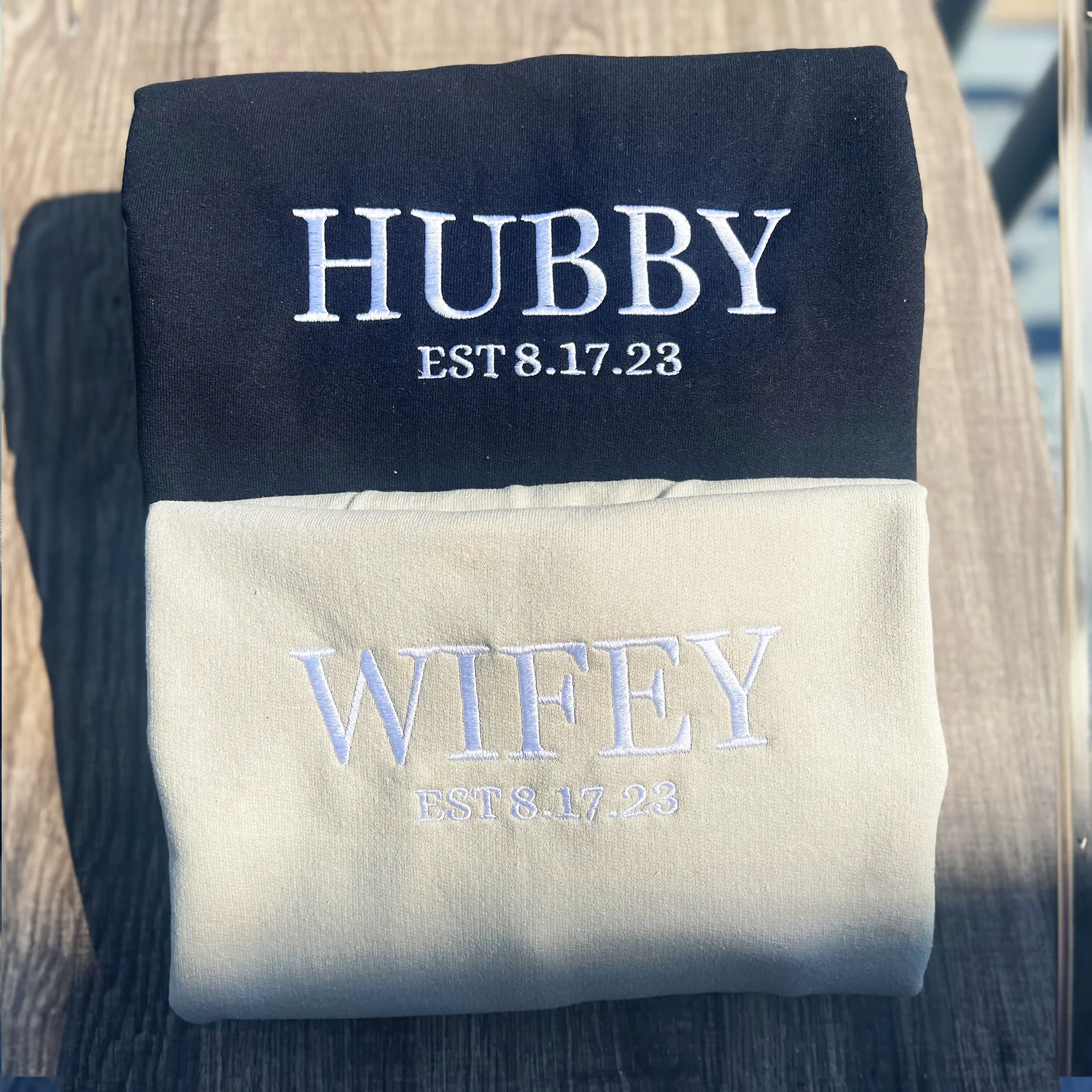 Custom Embroidered Husband Sweatshirt or Hoodie sold by Embroly product image thumbnail 3