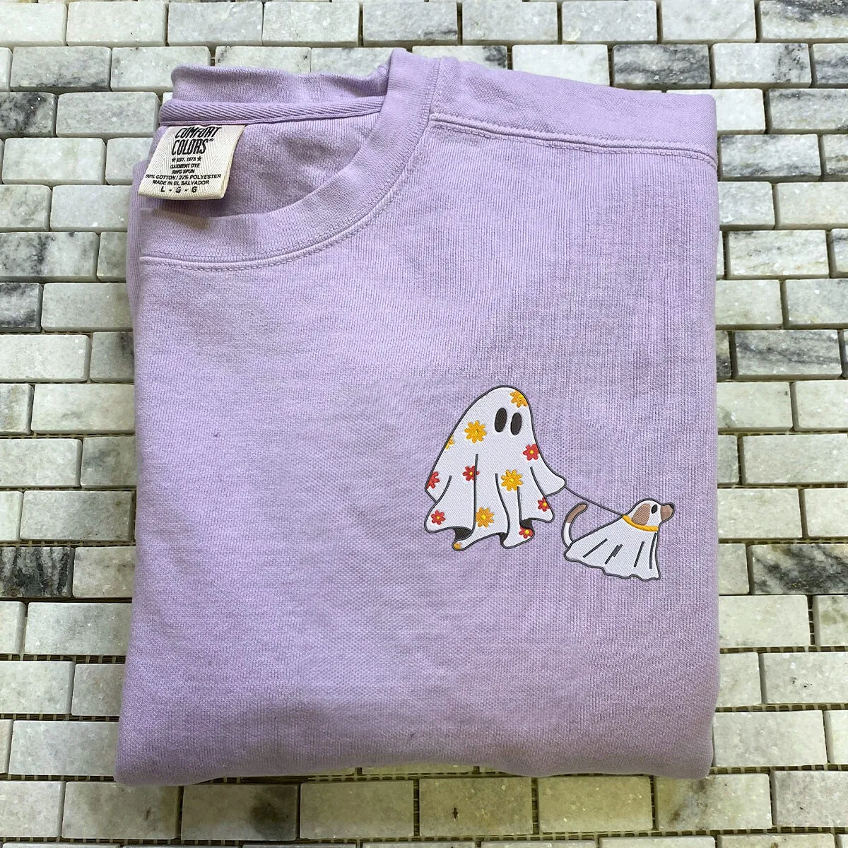 Comfort Colors® Сute Ghost Walking Dog Shirt or Sweatshirt sold by Embroly product image thumbnail 5
