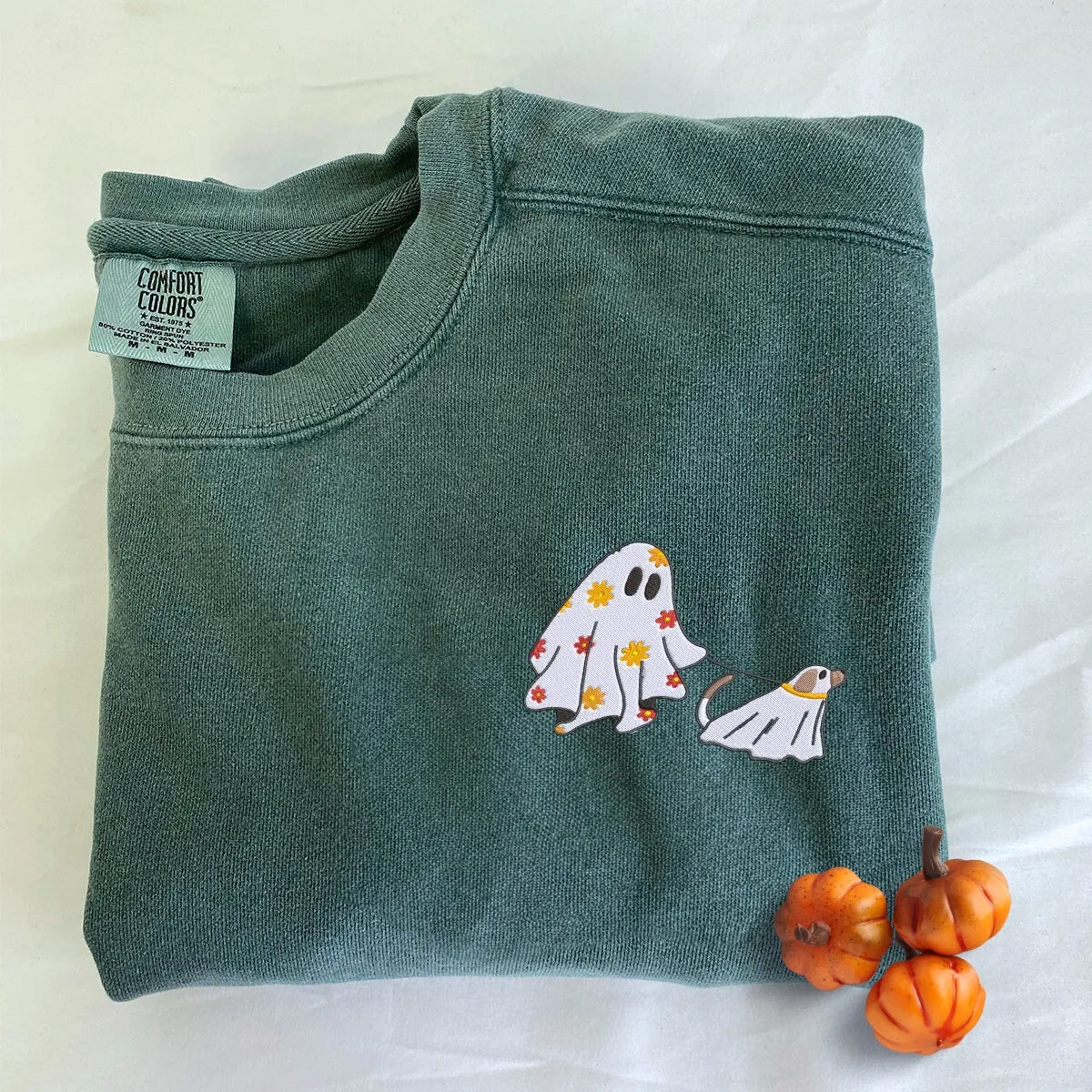 Comfort Colors® Сute Ghost Walking Dog Shirt or Sweatshirt sold by Embroly