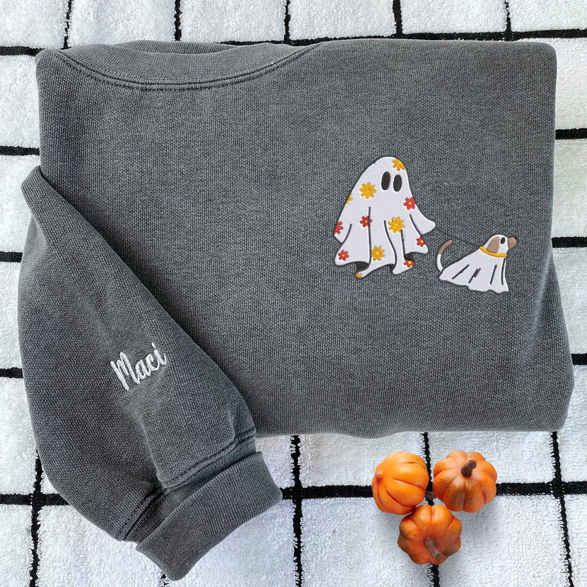Comfort Colors® Сute Ghost Walking Dog Shirt or Sweatshirt sold by Embroly product image thumbnail 2