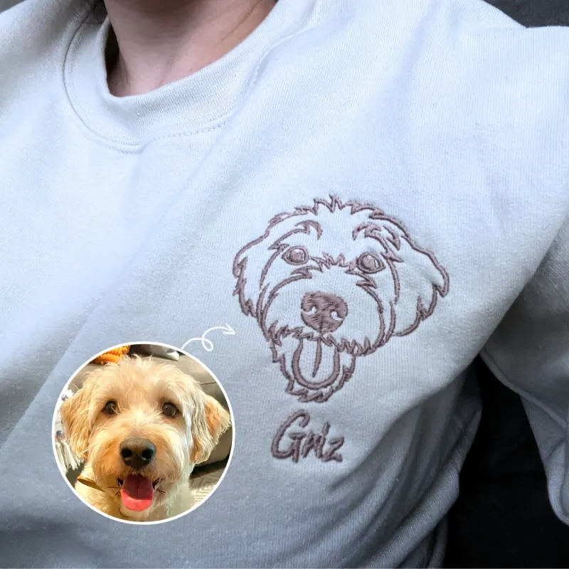 Goldendoodle Sweatshirt or Hoodie, Custom Embroidered Gift from Photo Name sold by Embroly