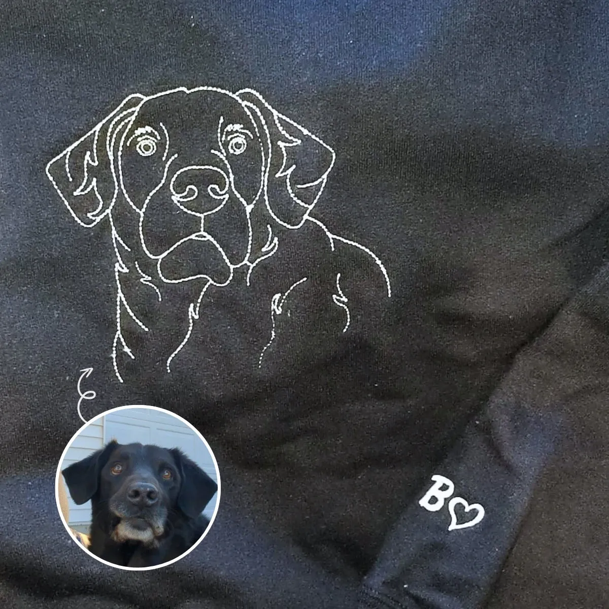 Labrador Sweatshirt or Hoodie, Custom Embroidered Gift from Photo Name sold by Embroly