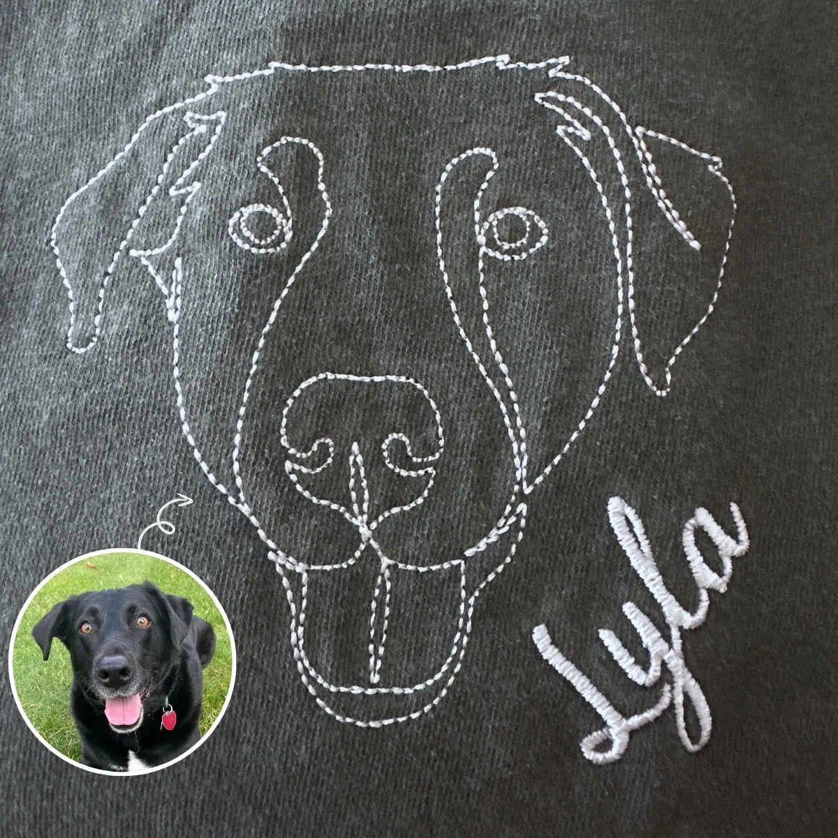 Labrador Sweatshirt or Hoodie, Custom Embroidered Gift from Photo Name sold by Embroly product image thumbnail 2