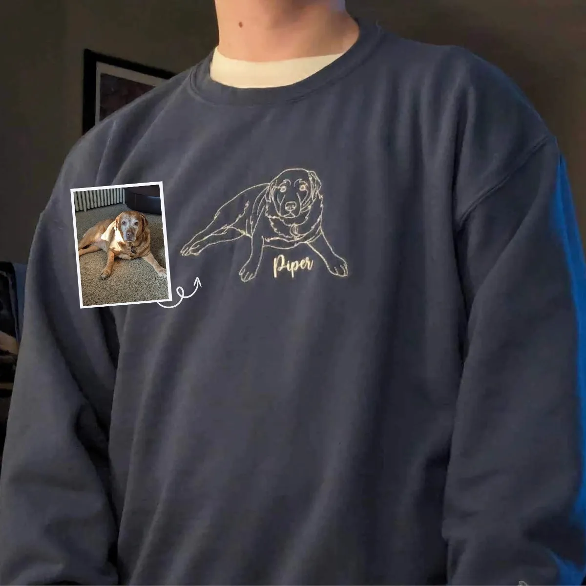 Labrador Sweatshirt or Hoodie, Custom Embroidered Gift from Photo Name sold by Embroly product image thumbnail 5