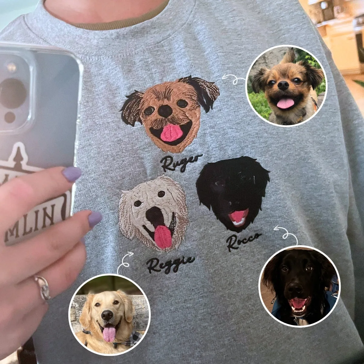 Labrador Sweatshirt or Hoodie, Custom Embroidered Gift from Photo Name sold by Embroly product image thumbnail 3