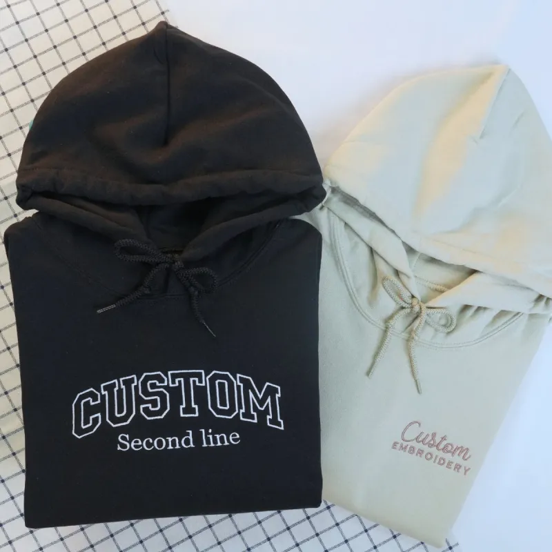 Custom Embroidered Varsity Text Hoodie sold by Embroly