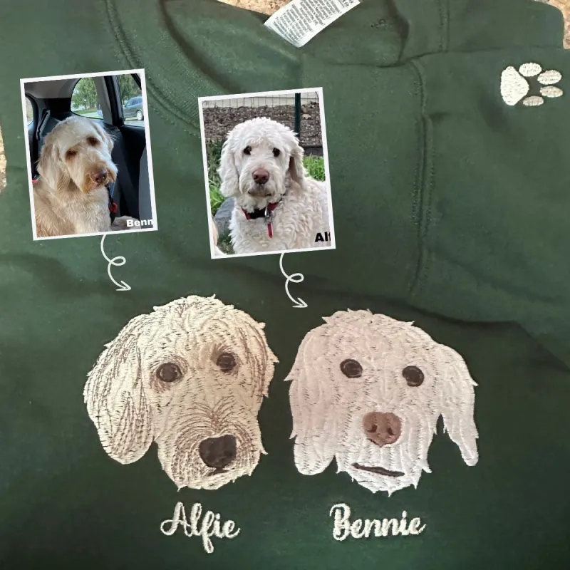 Labradoodle Sweatshirt or Hoodie, Custom Embroidered Gift from Photo Name sold by Embroly