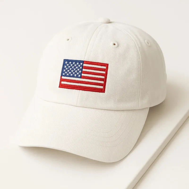 Embroidered American Flag Hat made by Embroly