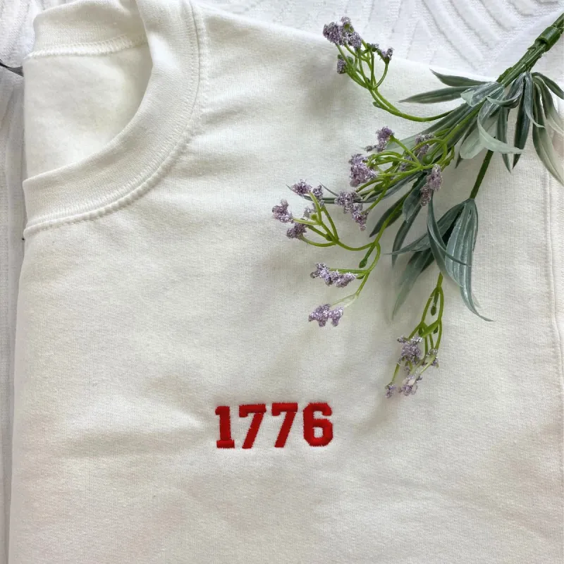 Embroidered 1776 Crewneck Sweatshirt made by Embroly