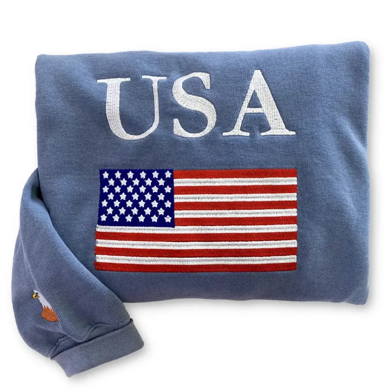 Embroidered Flag of the United States Shirt sold by Embroly