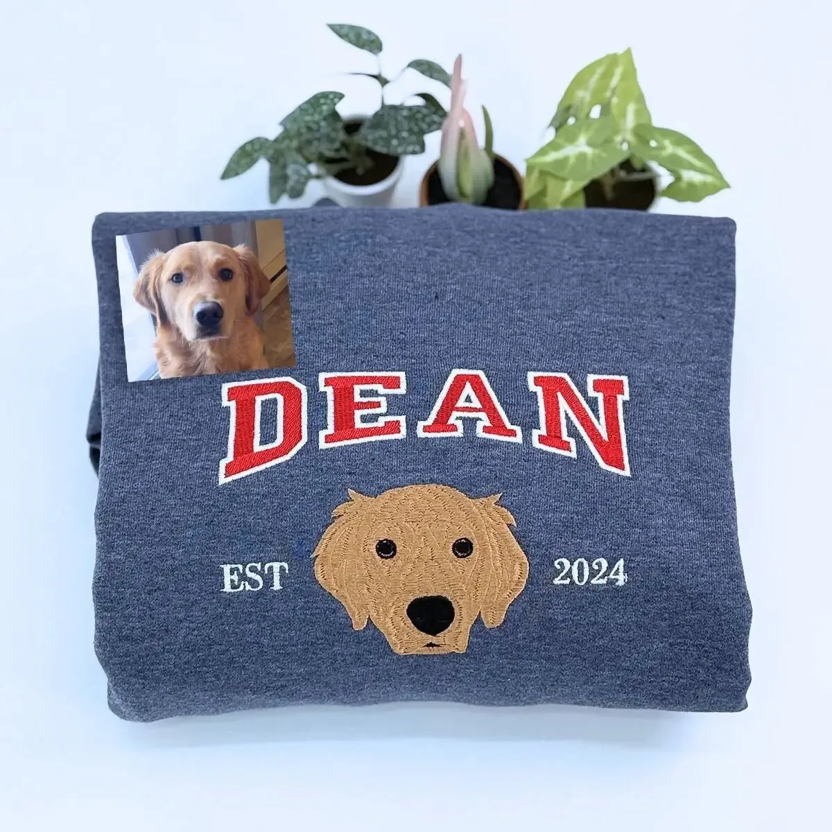 Custom Dog Dad Photo Hoodie, Embroidered Gift from Wife, Girlfriend sold by Embroly product image thumbnail 4