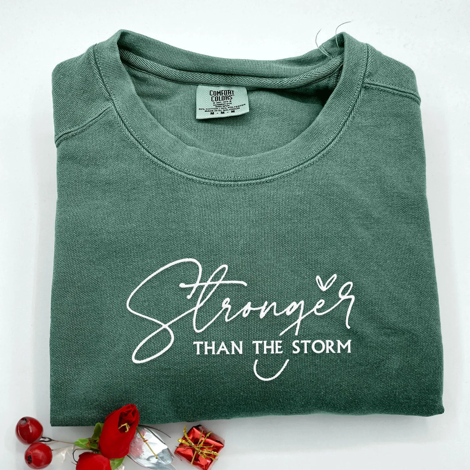 Comfort Color® Embroidered Stronger Than The Storm Shirt sold by Embroly